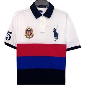 108 Polo Ralph Lauren Polo Shirt XXL Colorblock Big Pony Crest Short Sleeve